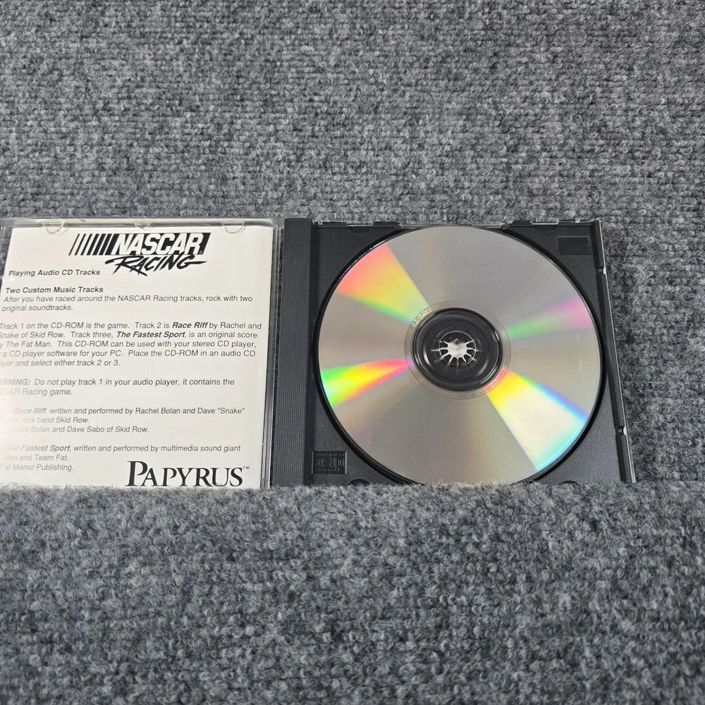 NASCAR Racing PC Game Papyrus Sports‎ Vintage CD Rom 1994 Simulation